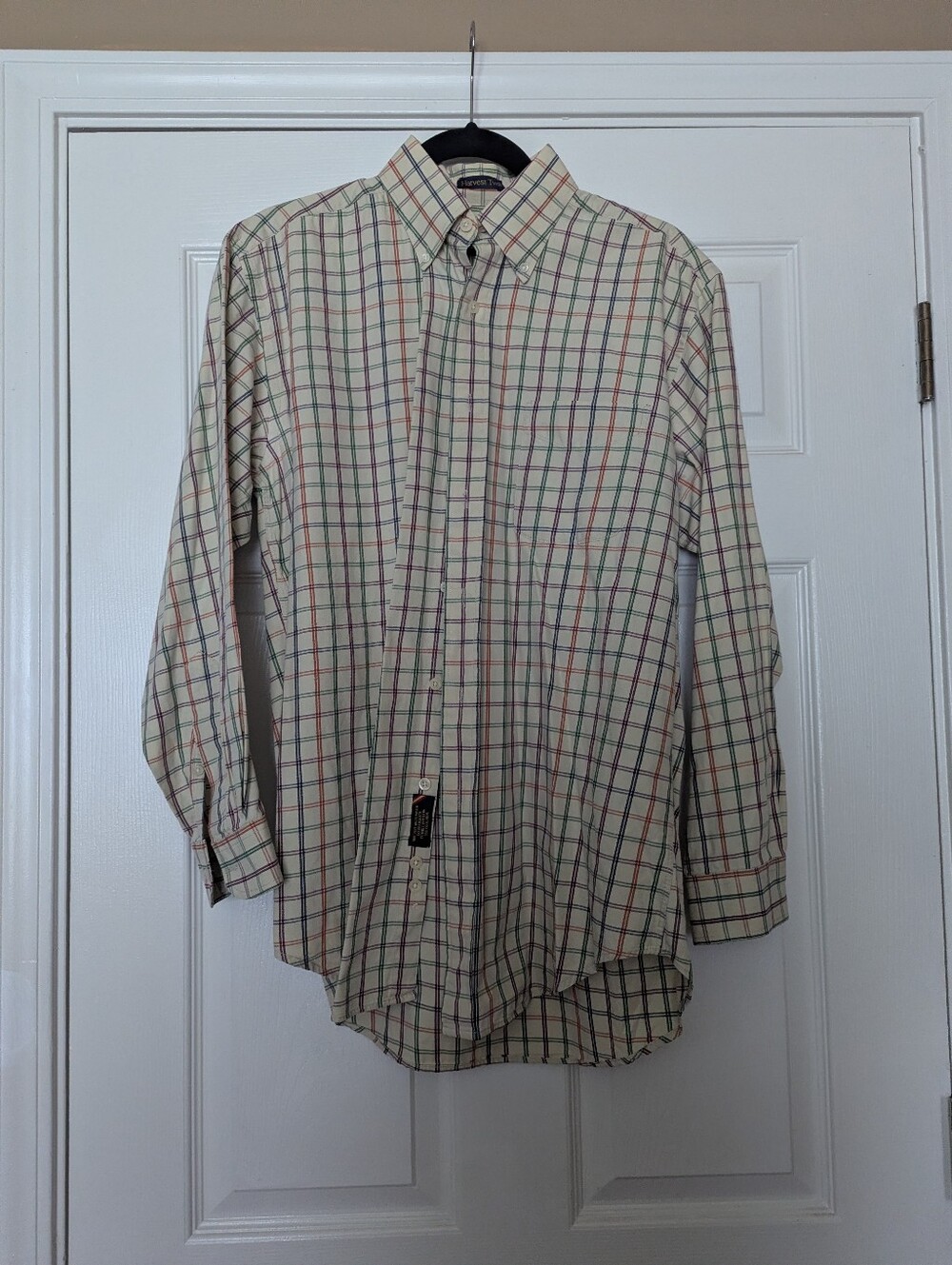 F.A. MacCluer Men's Cream Multicolor Plaid Button-Down Shirt